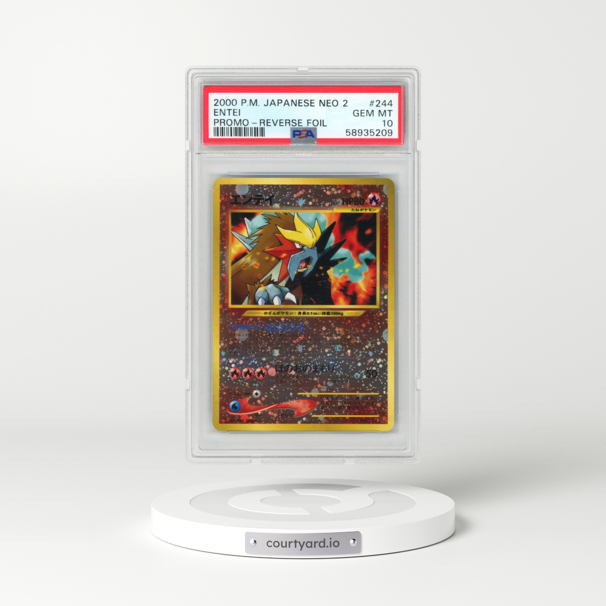 2000 Pokémon Neo 2 Promo #244 Entei - Reverse Foil (PSA 10 GEM MINT)