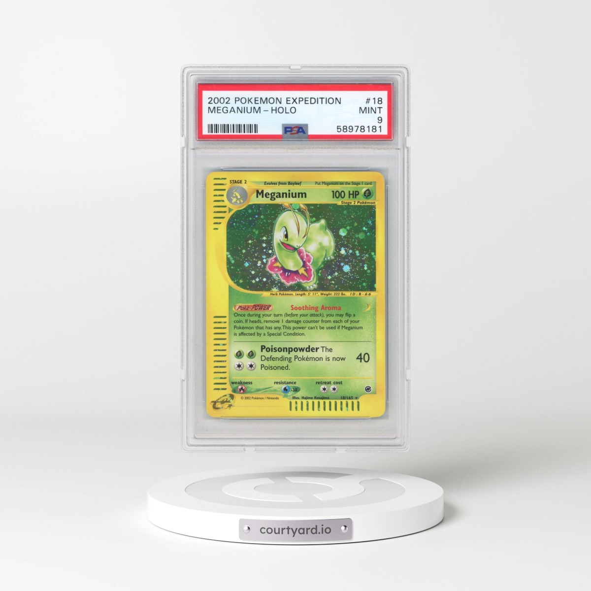 2002 Pokémon Expedition #18 Meganium - Holo (PSA 9 MINT)