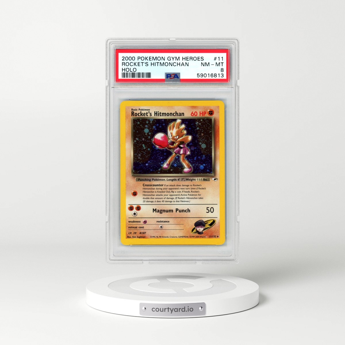 2000 Pokémon Gym Heroes #11 Rocket's Hitmonchan - Holo (PSA 8 NM-MT)