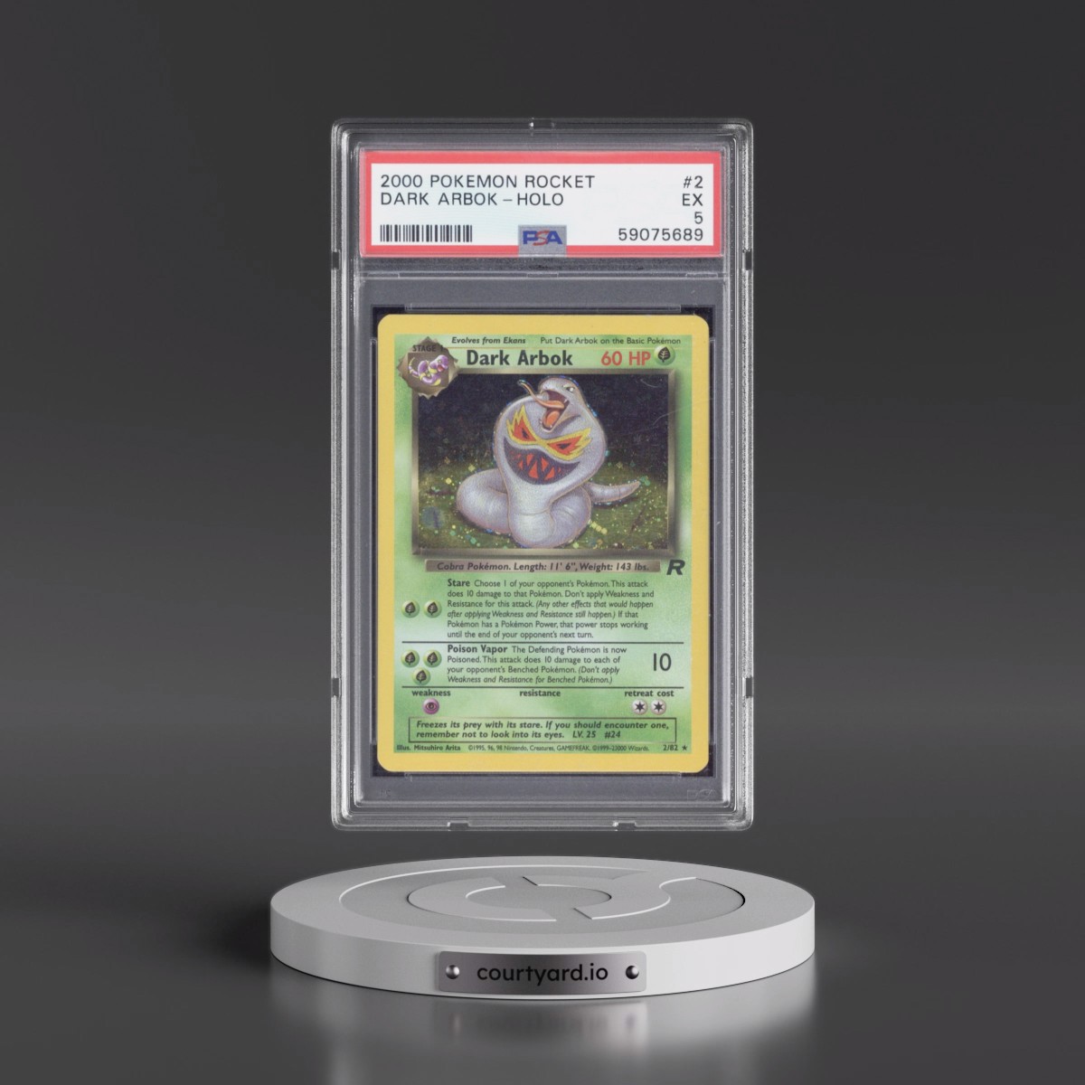 2000 Pokémon Rocket #2 Dark Arbok - Holo (PSA 5 EX)