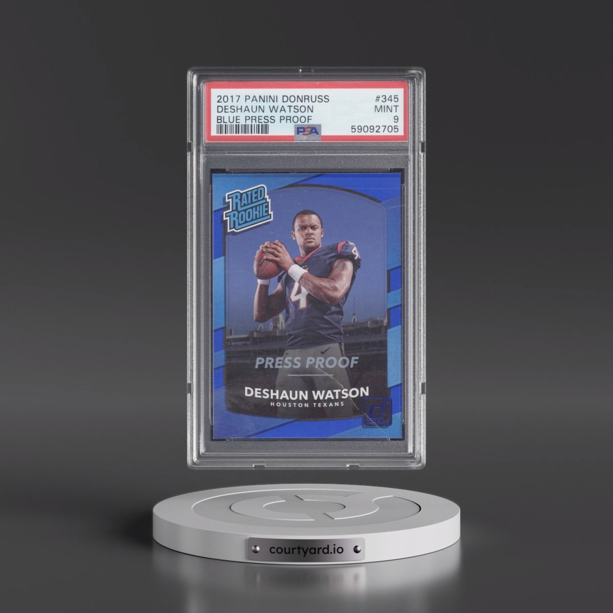 2017 Panini Donruss Deshaun Watson - Blue Press Proof #345 PSA 9