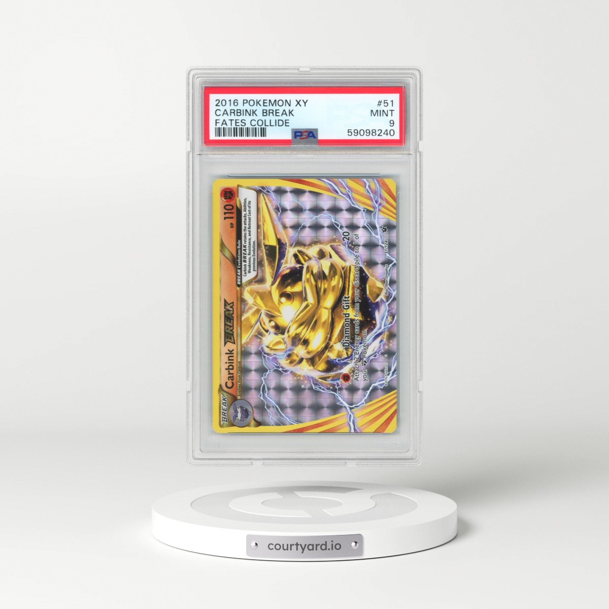 2016 Pokémon XY Fates Collide #51 Carbink Break (PSA 9 MINT)