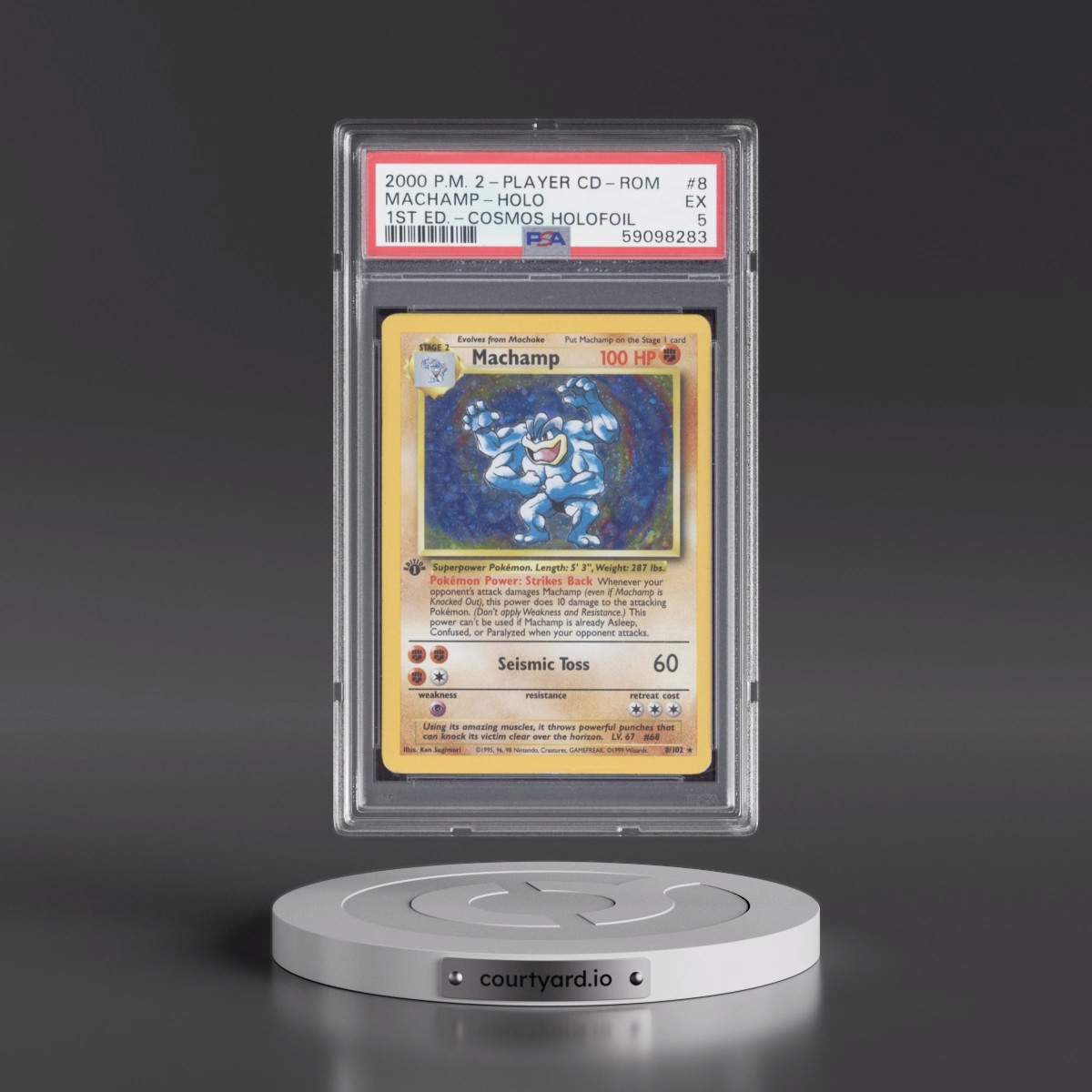 2000 Pokémon 2-Player CD-Rom Starter Set #8 Machamp - 1st Edition Cosmos Holofoil (PSA 5 EX)