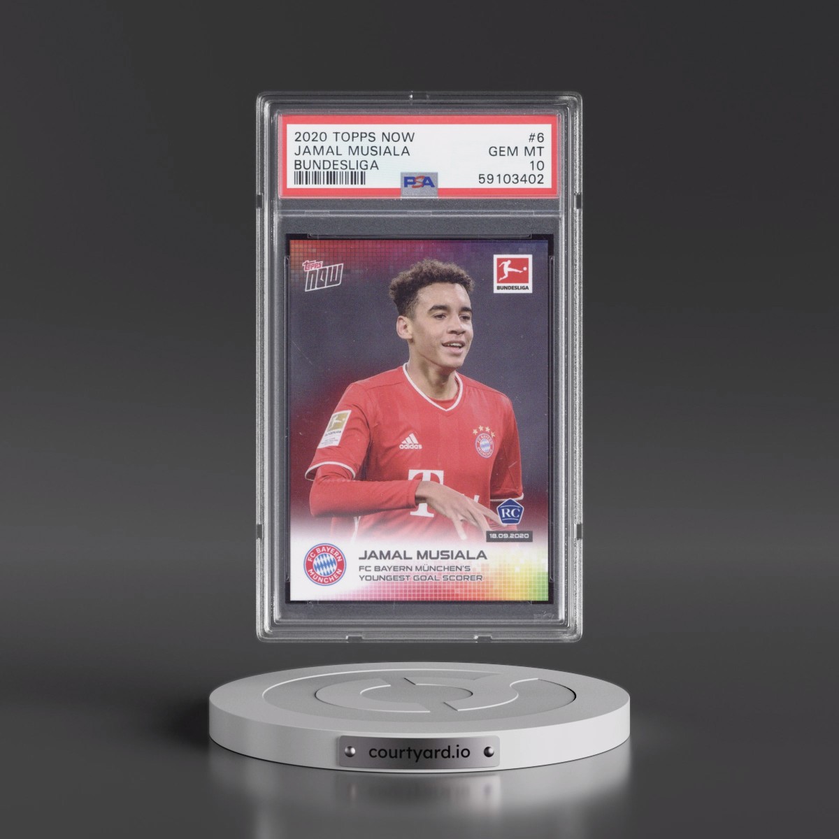 2020 Topps Now Bundesliga #6 Jamal Musiala (PSA 10 GEM MINT)