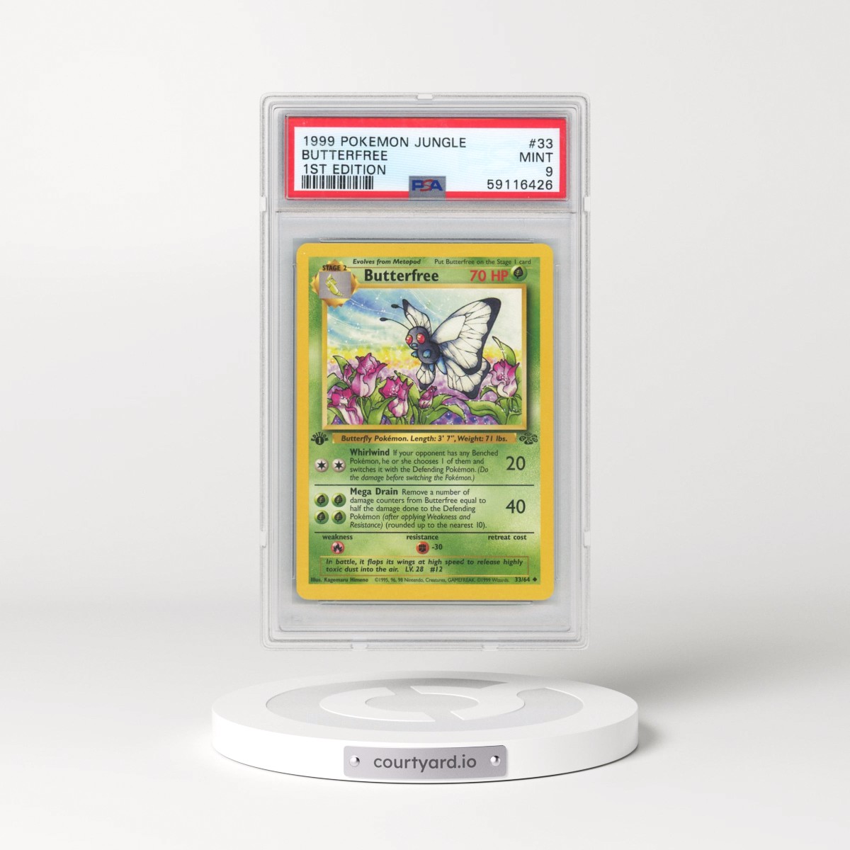 1999 Pokémon Jungle #33 Butterfree - 1st Edition (PSA 9 MINT)