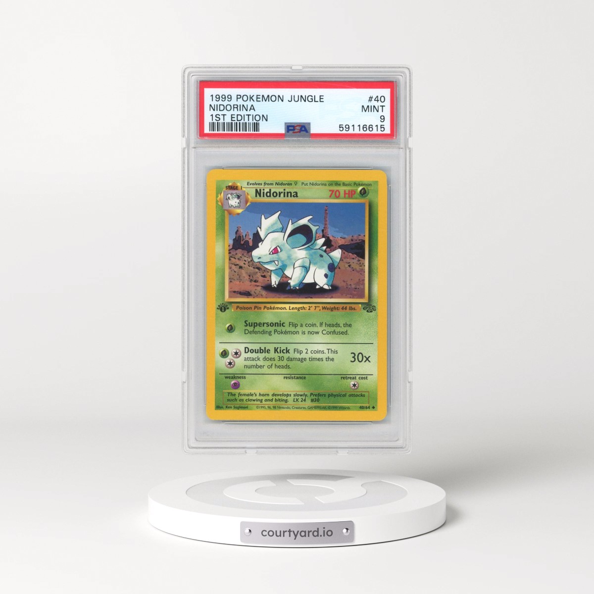 1999 Pokémon Jungle #40 Nidorina - 1st Edition (PSA 9 MINT)