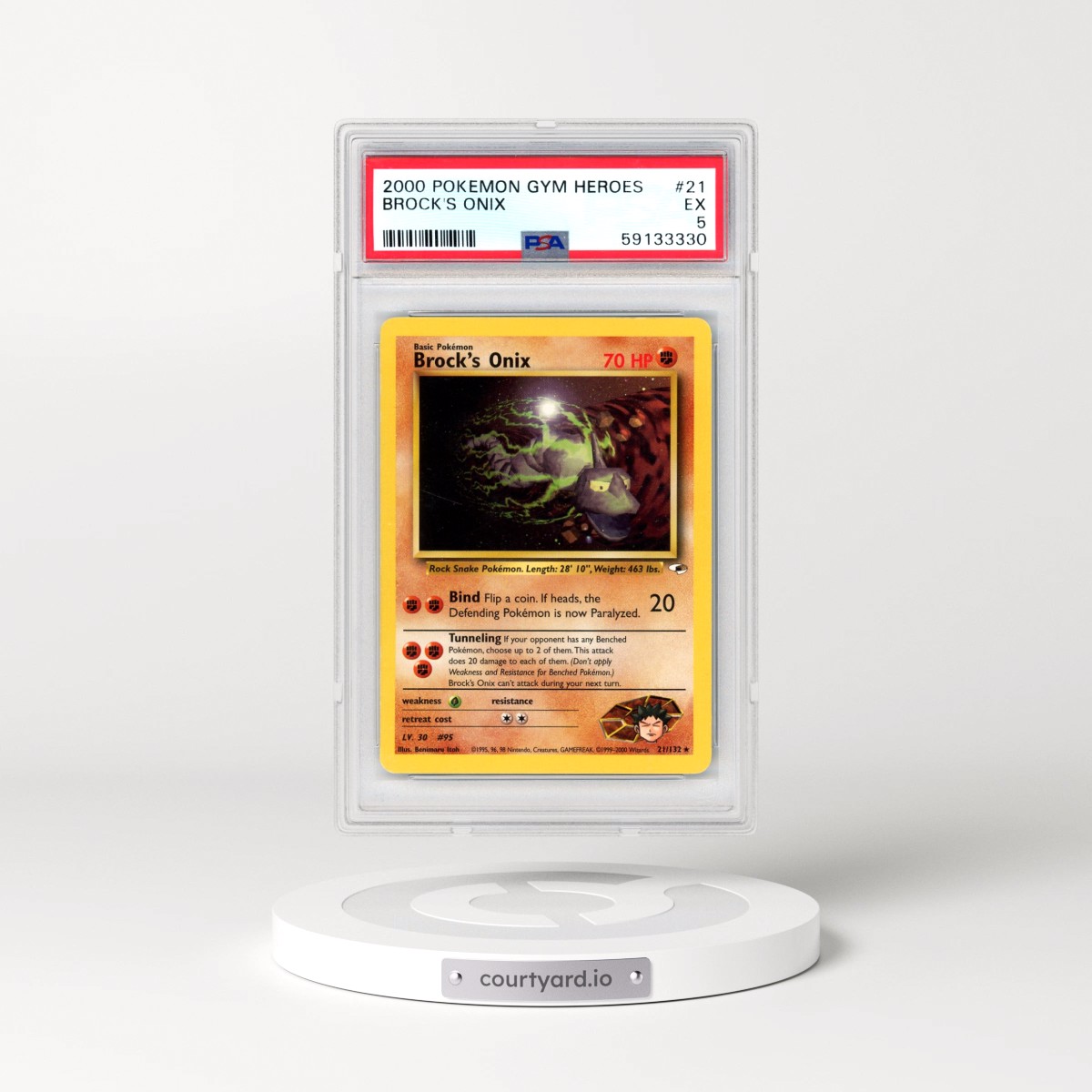 2000 Pokémon Gym Heroes #21 Brock's Onix (PSA 5 EX)