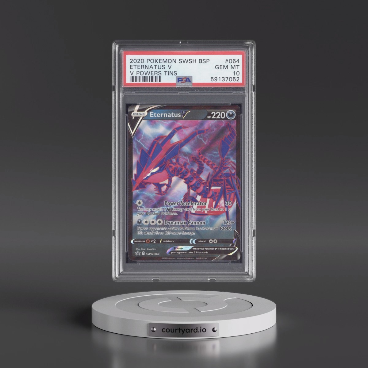 2020 Pokémon Swsh Black Star Promo Eternatus V - Holo V Powers Tins #064 PSA 10