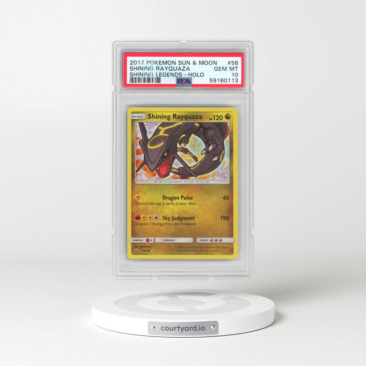 2017 Pokémon Sun & Moon Shining Legends #56 Shining Rayquaza - Holo Holo (PSA 10 GEM MINT)