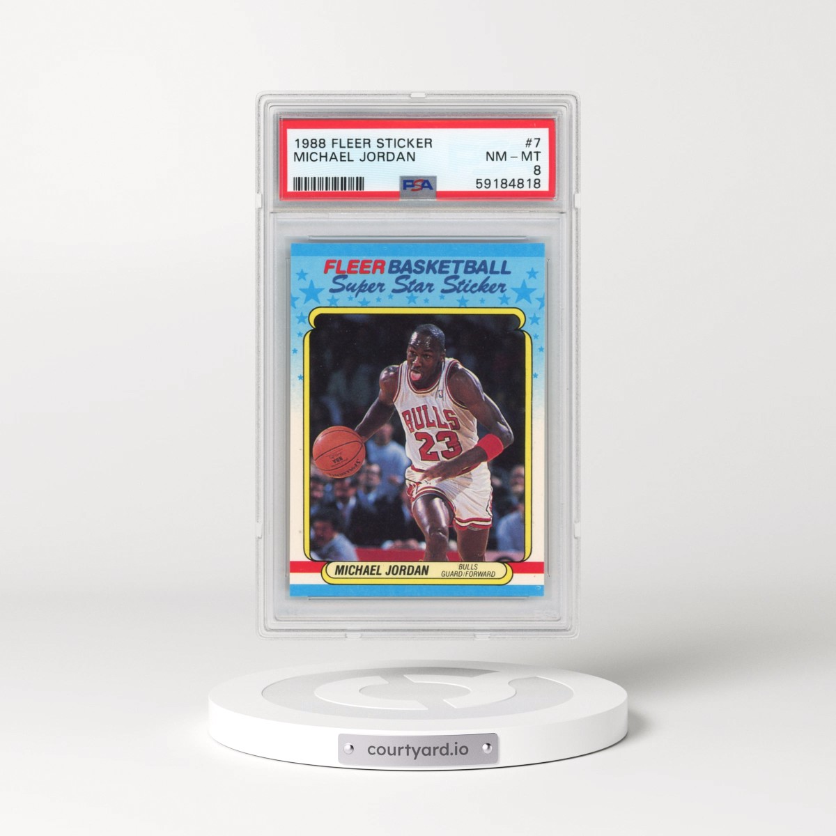 1988 Fleer Sticker #7 Michael Jordan (PSA 8 NM-MT)