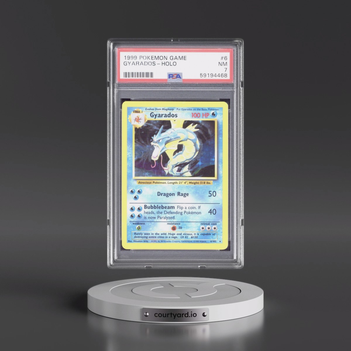 1999 Pokémon Game #6 Gyarados - Holo (PSA 7 NM)