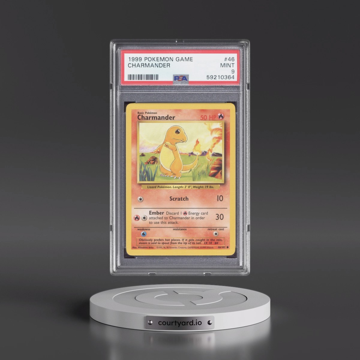1999 Pokémon Game #46 Charmander (PSA 9 MINT)