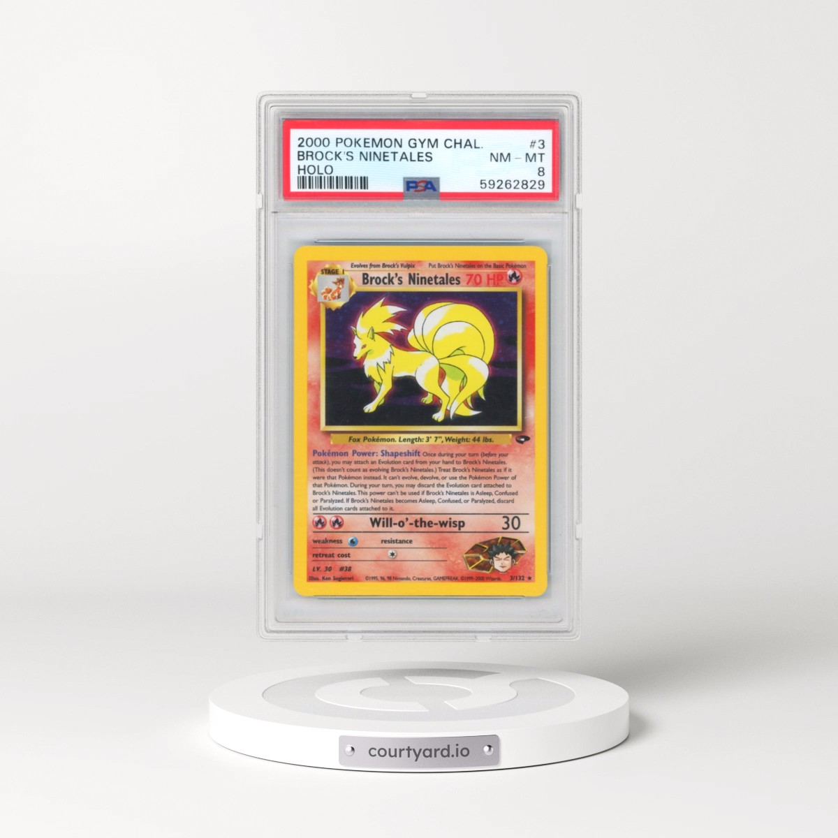 2000 Pokémon Gym Challenge #3 Brock's Ninetales - Holo (PSA 8 NM-MT)