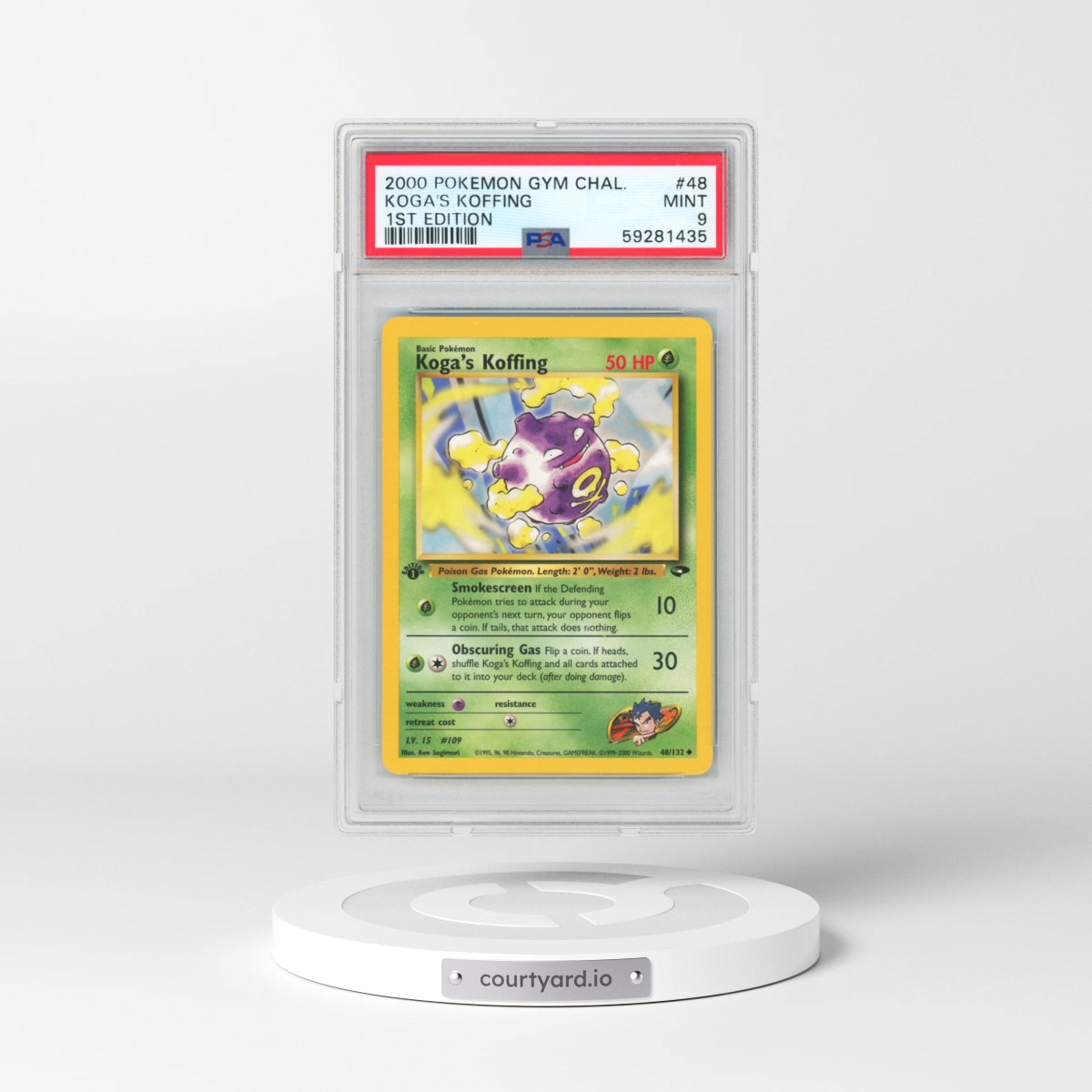 2000 Pokémon Gym Challenge #48 Koga's Koffing - 1st Edition (PSA 9 MINT)