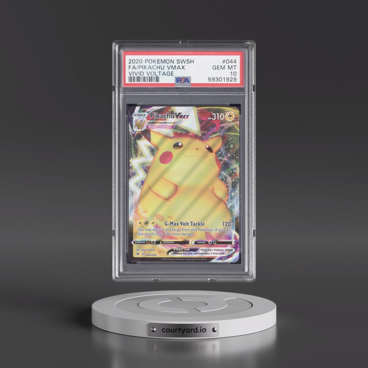 2020 Pokémon Sword & Shield Vivid Voltage #044 Pikachu Vmax - Full Art (PSA 10 GEM MINT)