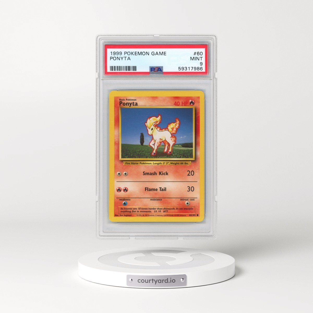 1999 Pokémon Game #60 Ponyta (PSA 9 MINT)