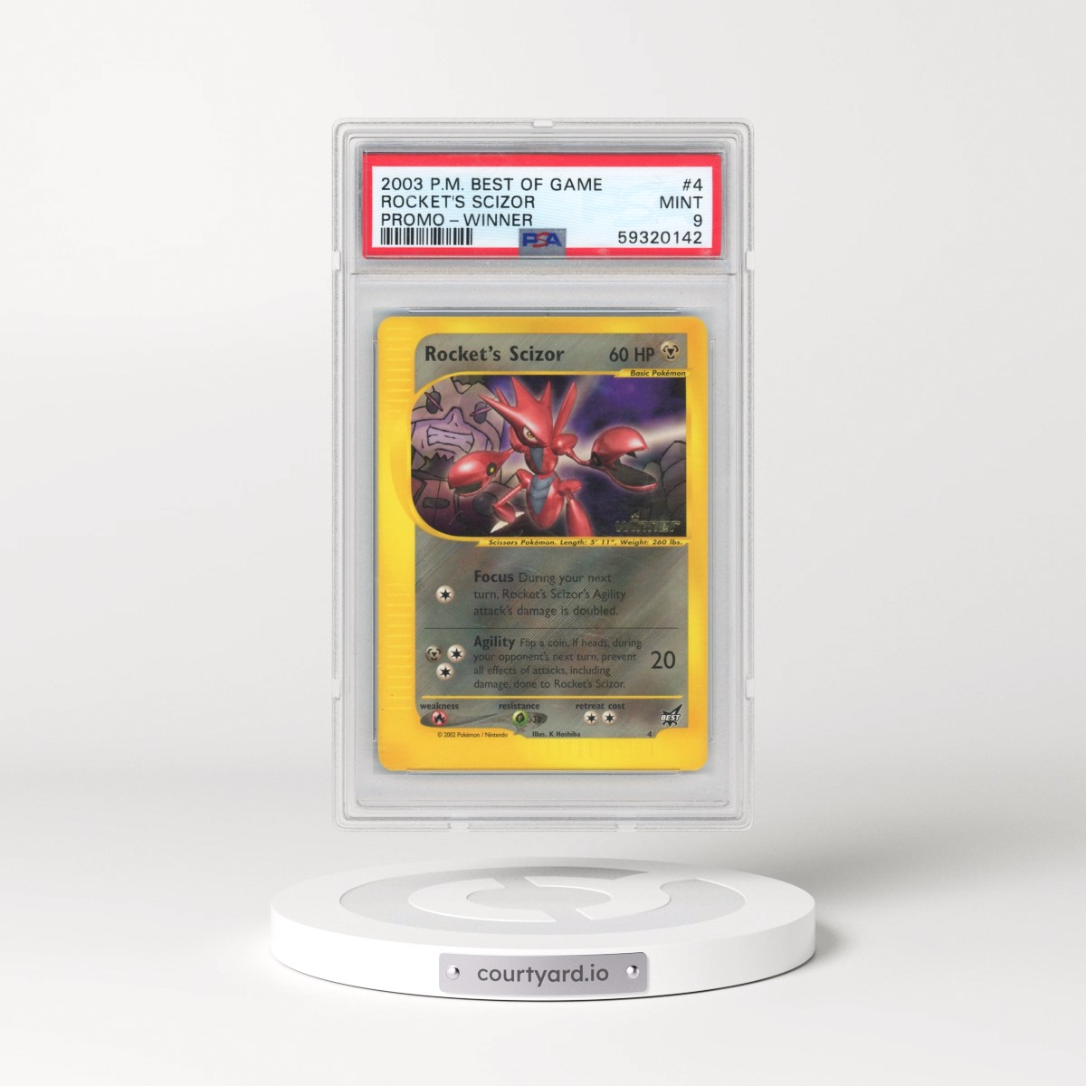 2003 Pokémon Best of Game Promo #4 Rocket's Scizor - Winner (PSA 9 MINT)