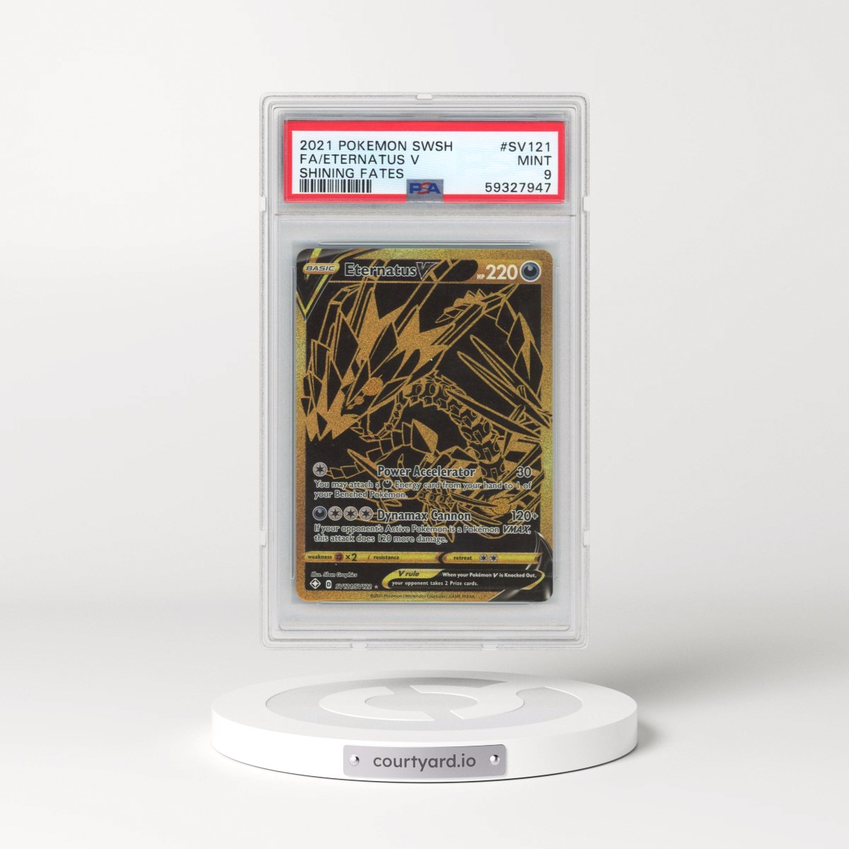 2021 Pokémon Sword & Shield Shining Fates #SV121 Eternatus V - Holo Full Art (PSA 9 MINT)