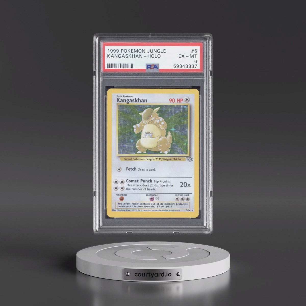 1999 Pokémon Jungle #5 Kangaskhan - Holo (PSA 6 EX-MT)