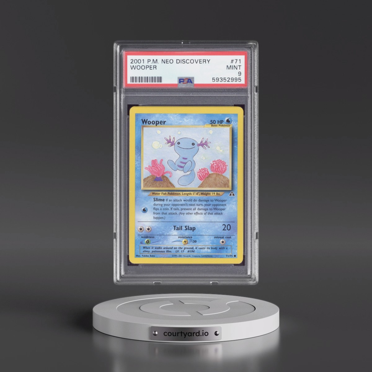 2001 Pokémon Neo Discovery #71 Wooper (PSA 9 MINT)