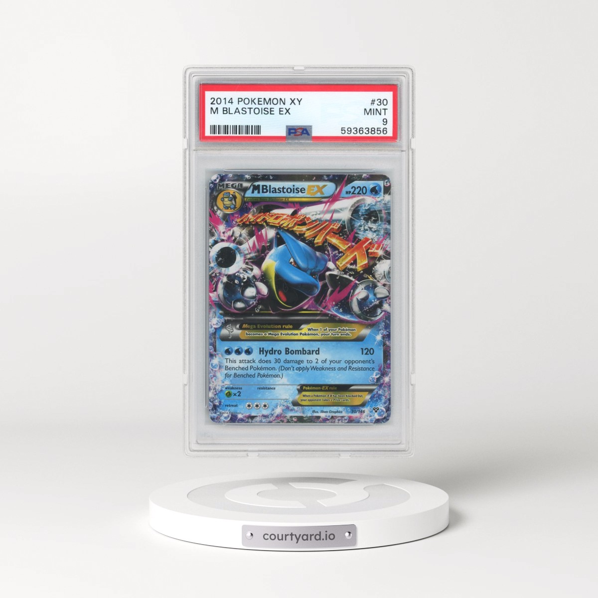 2014 Pokémon XY #30 M Blastoise EX - Holo (PSA 9 MINT)