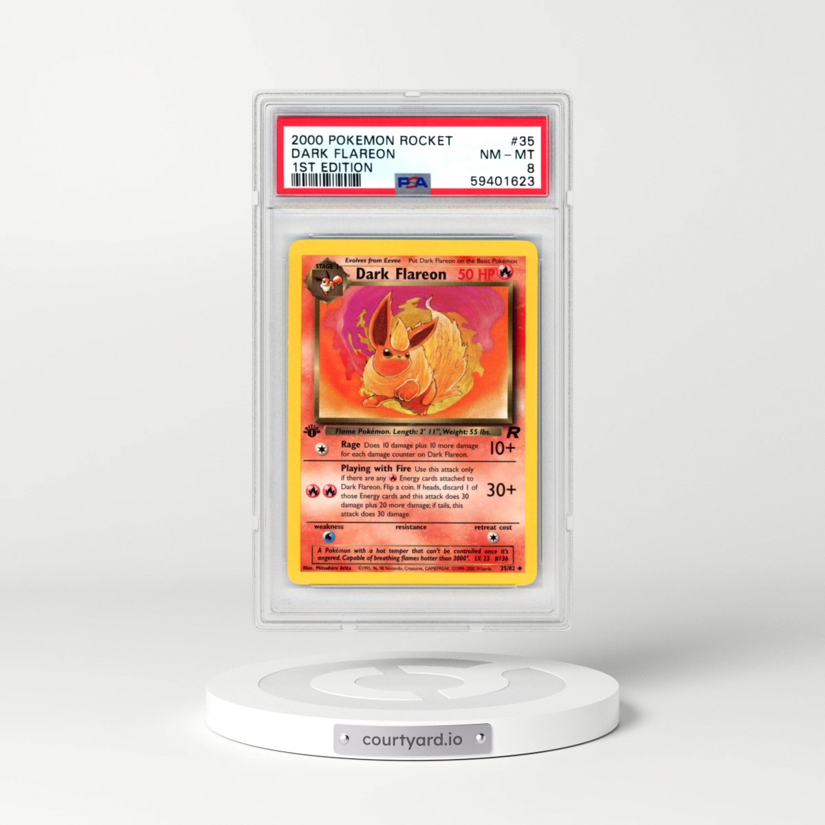 2000 Pokémon Rocket #35 Dark Flareon - 1st Edition (PSA 8 NM-MT)