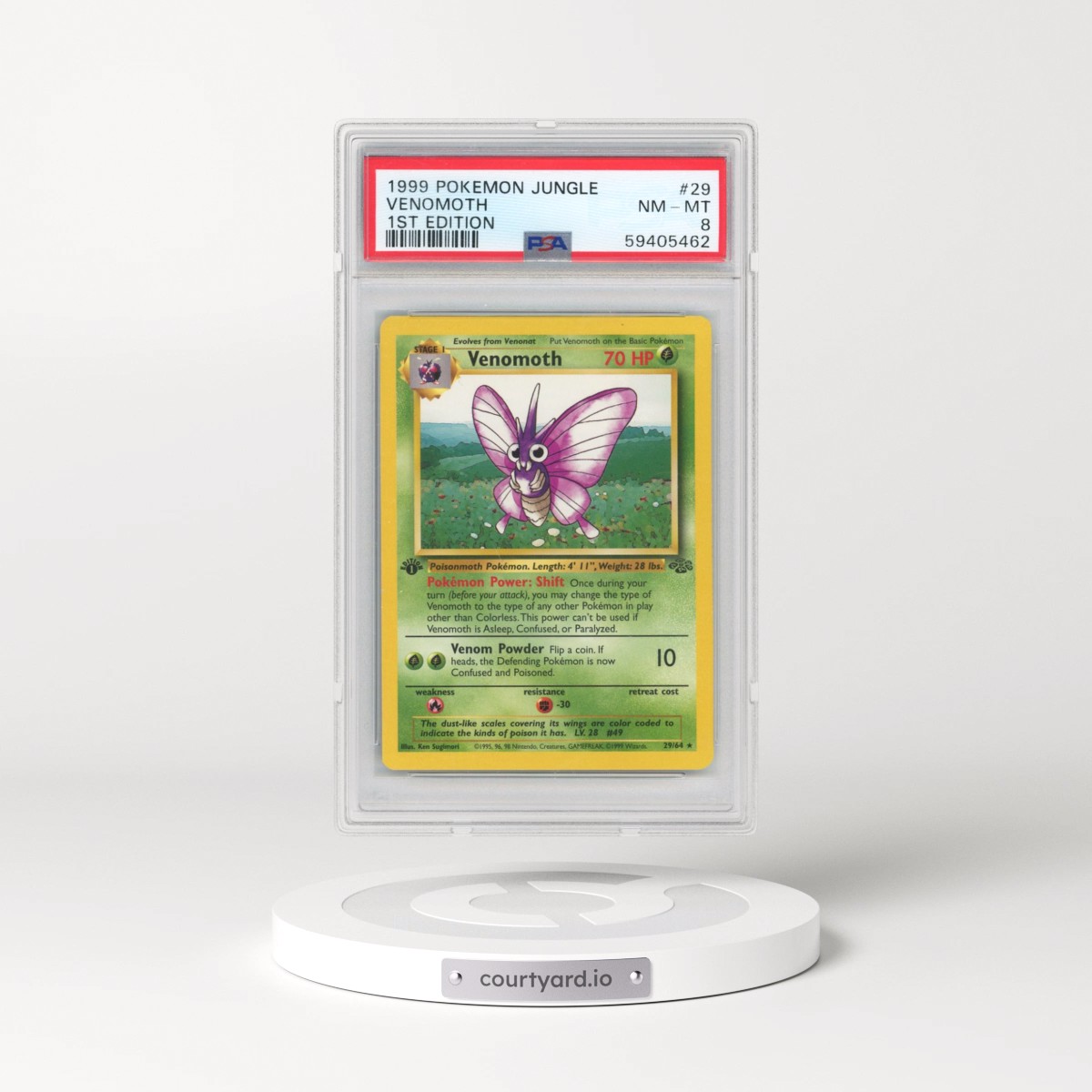 1999 Pokémon Jungle #29 Venomoth - 1st Edition (PSA 8 NM-MT)