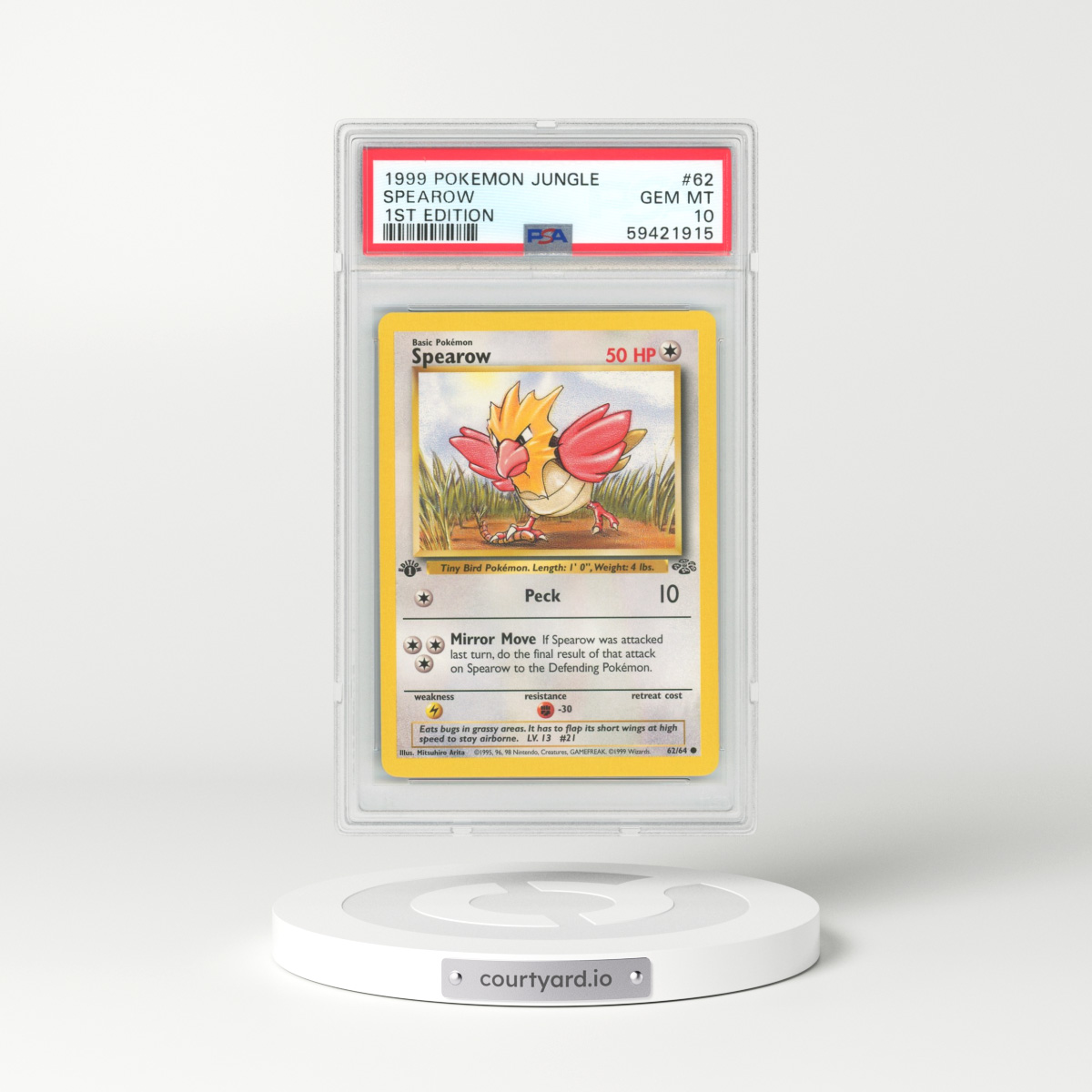 1999 Jungle #62 Spearow - 1st Edition (PSA 10 GEM MINT)