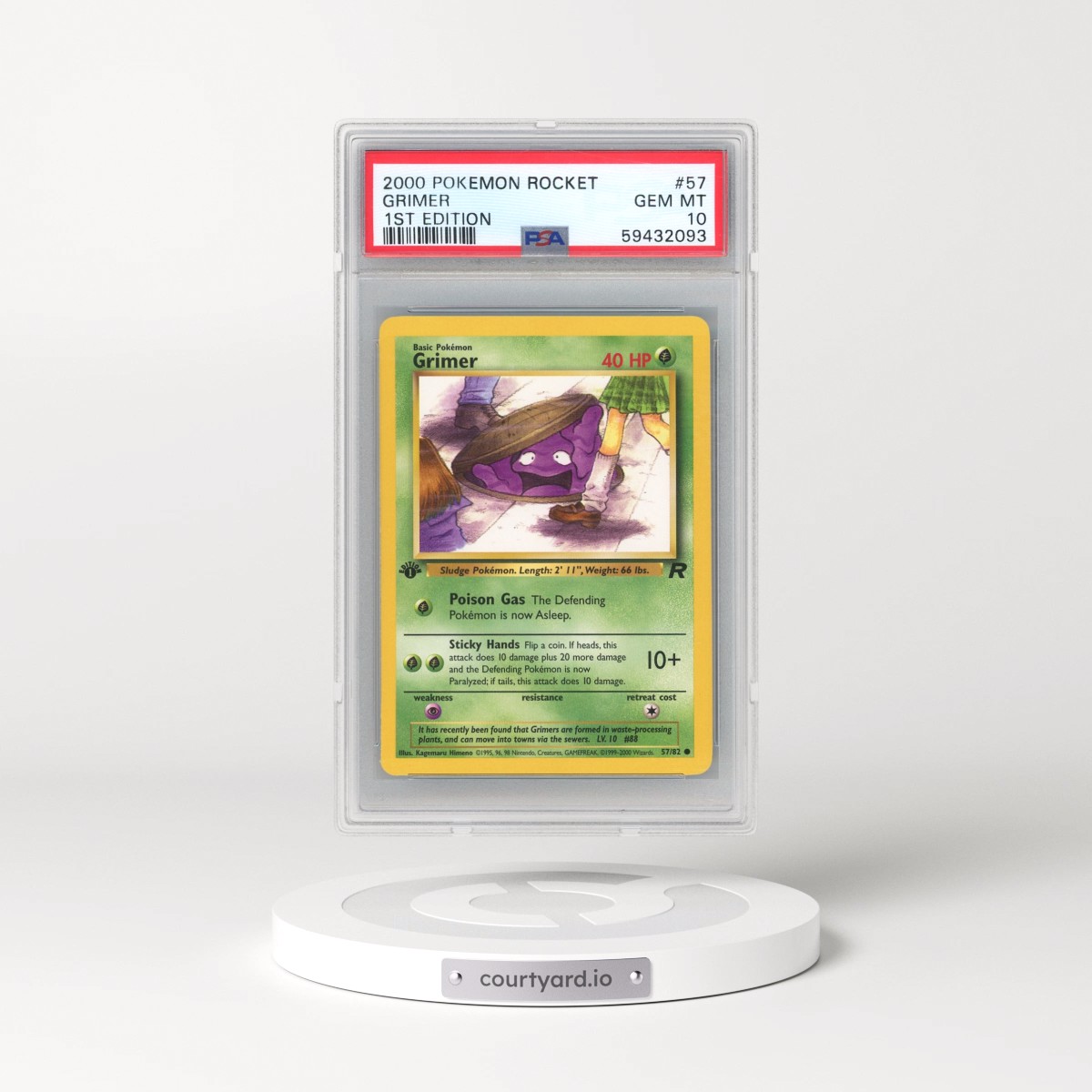 2000 Pokémon Rocket #57 Grimer - 1st Edition (PSA 10 GEM MINT)