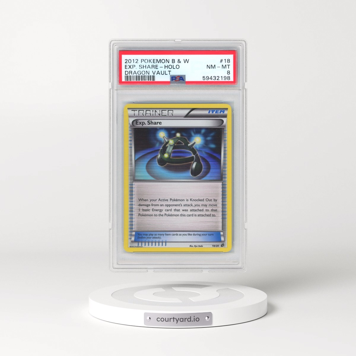 2012 Pokémon Black & White Dragon Vault #18 Exp. Share - Holo (PSA 8 NM-MT)