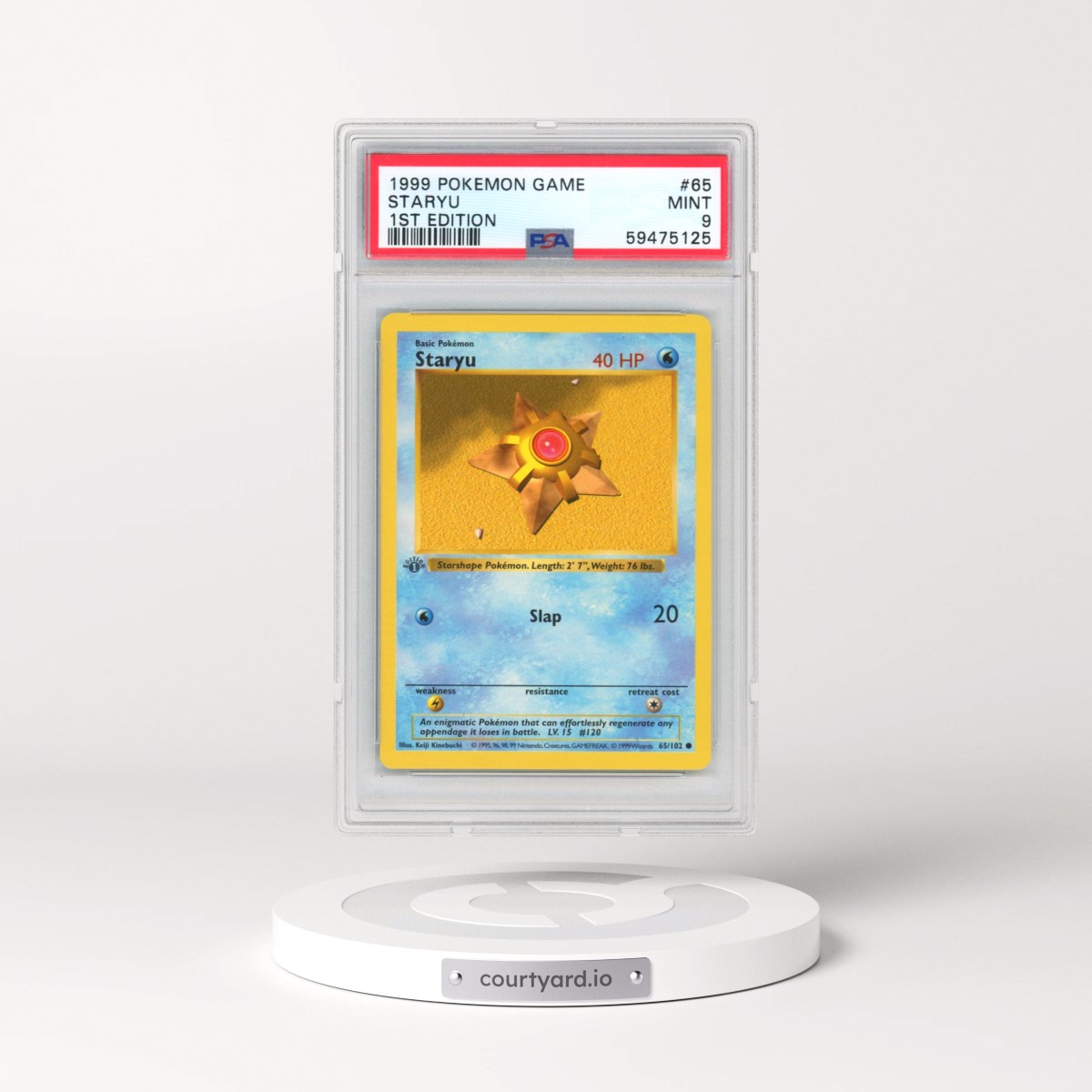 1999 Pokémon Game #65 Staryu - 1st Edition (PSA 9 MINT)