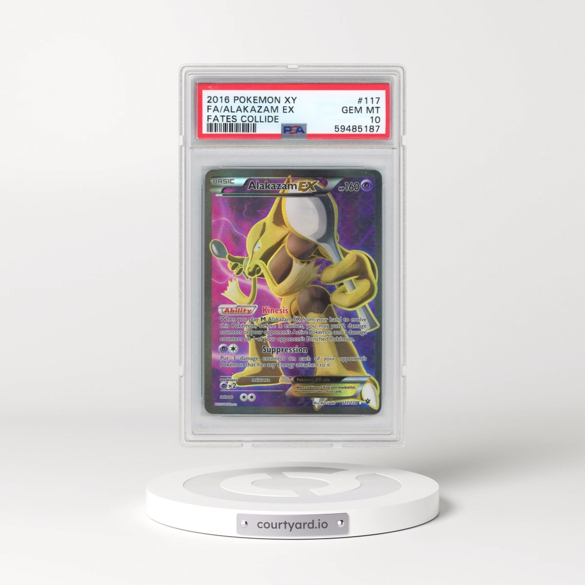 2016 Pokémon XY Fates Collide #117 Alakazam EX - Holo Full Art (PSA 10 GEM MINT)