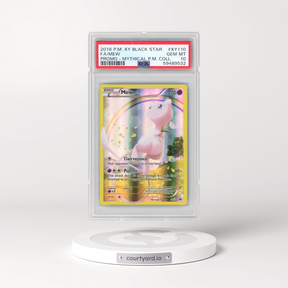 2016 Pokémon XY Black Star Promo #XY110 Mew - Full Art Mythical Pokemon Collection (PSA 10 GEM MINT)