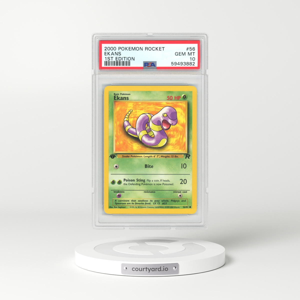 2000 Team Rocket #56 Ekans - 1st Edition (PSA 10 GEM MINT)