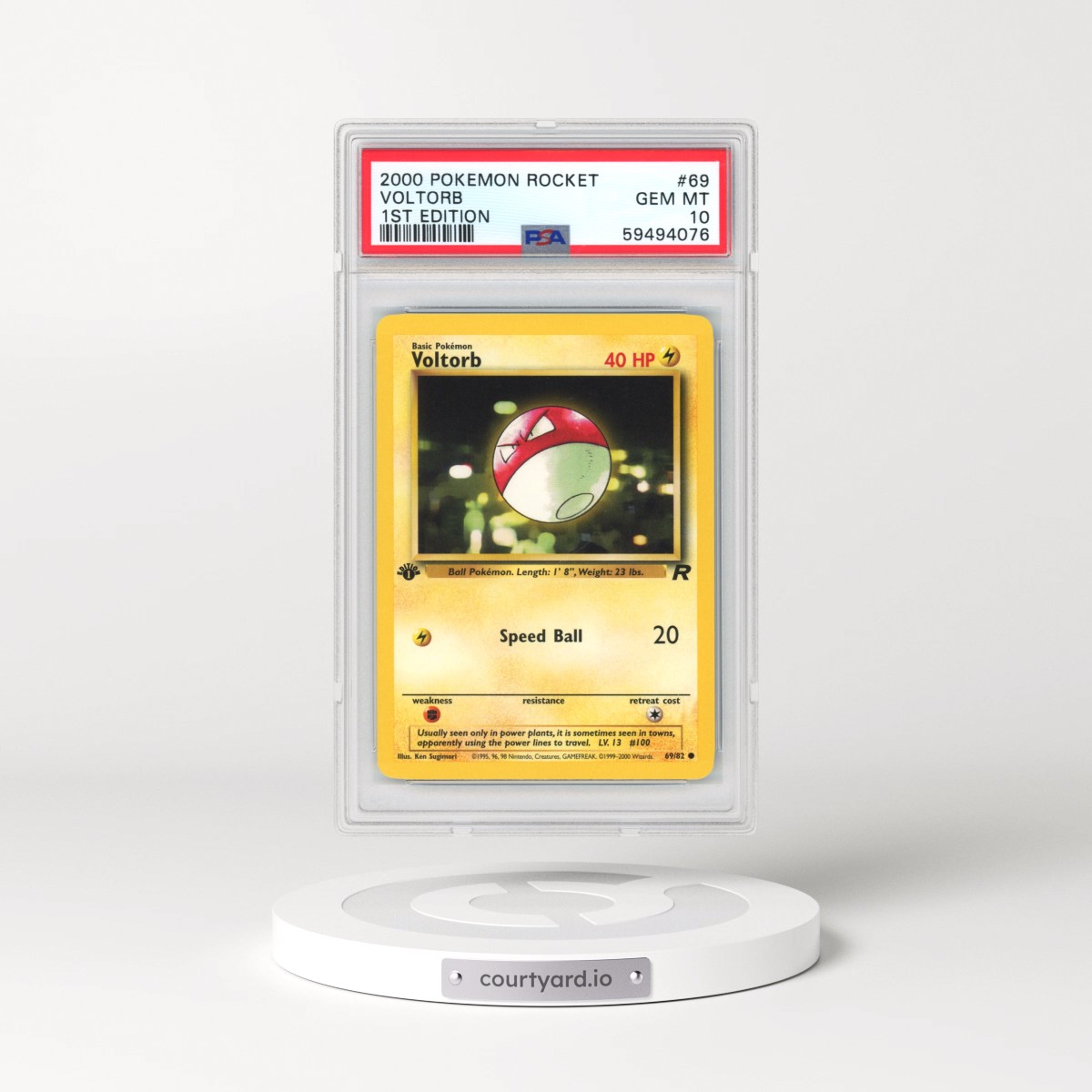 2000 Team Rocket #69 Voltorb - 1st Edition (PSA 10 GEM MINT)
