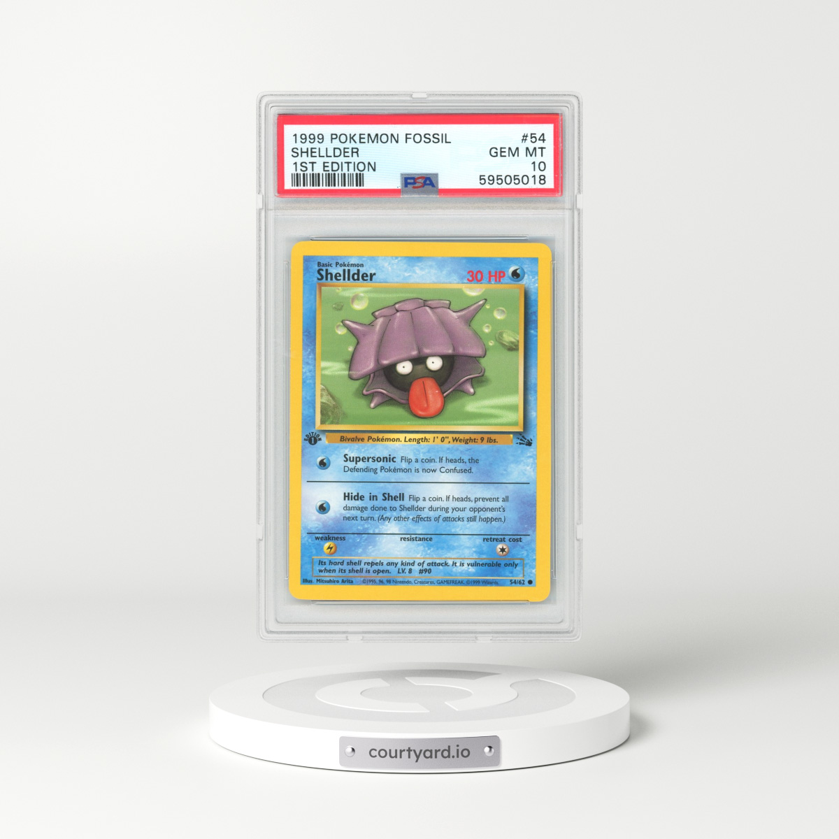 1999 Fossil #54 Shellder - 1st Edition (PSA 10 GEM MINT)