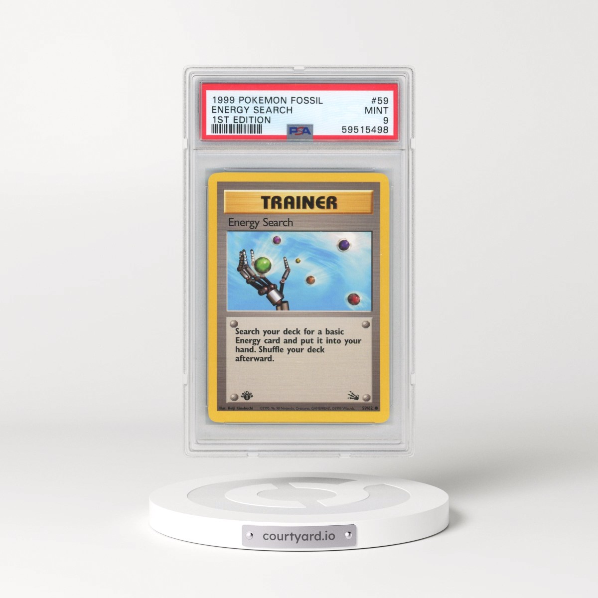 1999 Pokémon Fossil #59 Energy Search - 1st Edition (PSA 9 MINT)