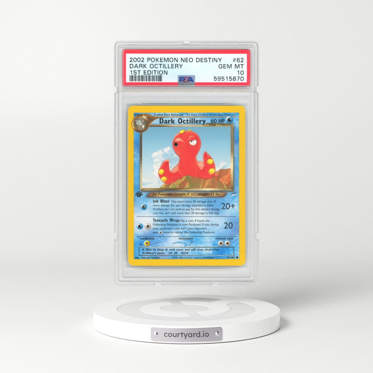 2002 Neo Destiny #62 Dark Octillery (PSA 10 GEM MINT)