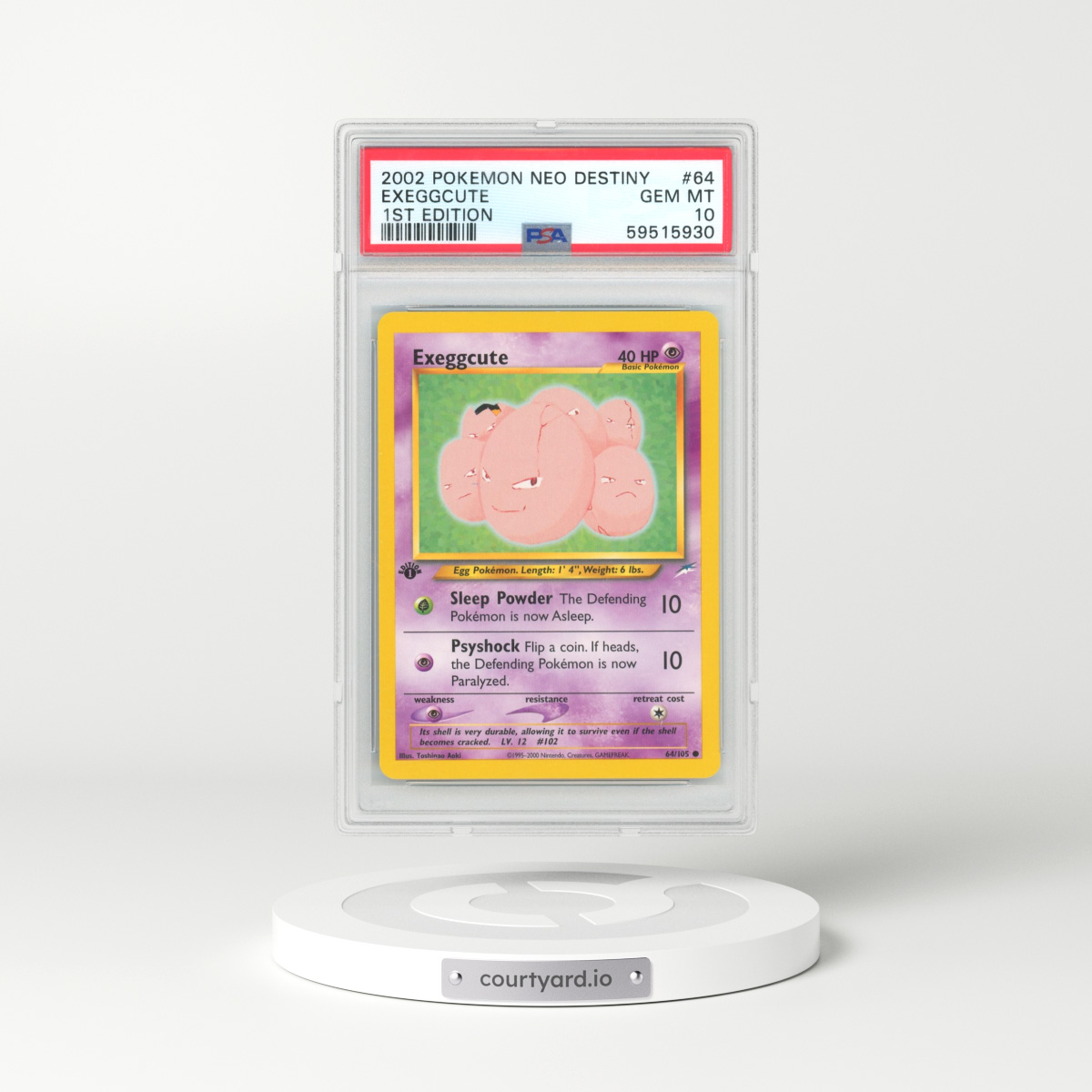 2002 Neo Destiny #64 Exeggcute - 1st Edition (PSA 10 GEM MINT)