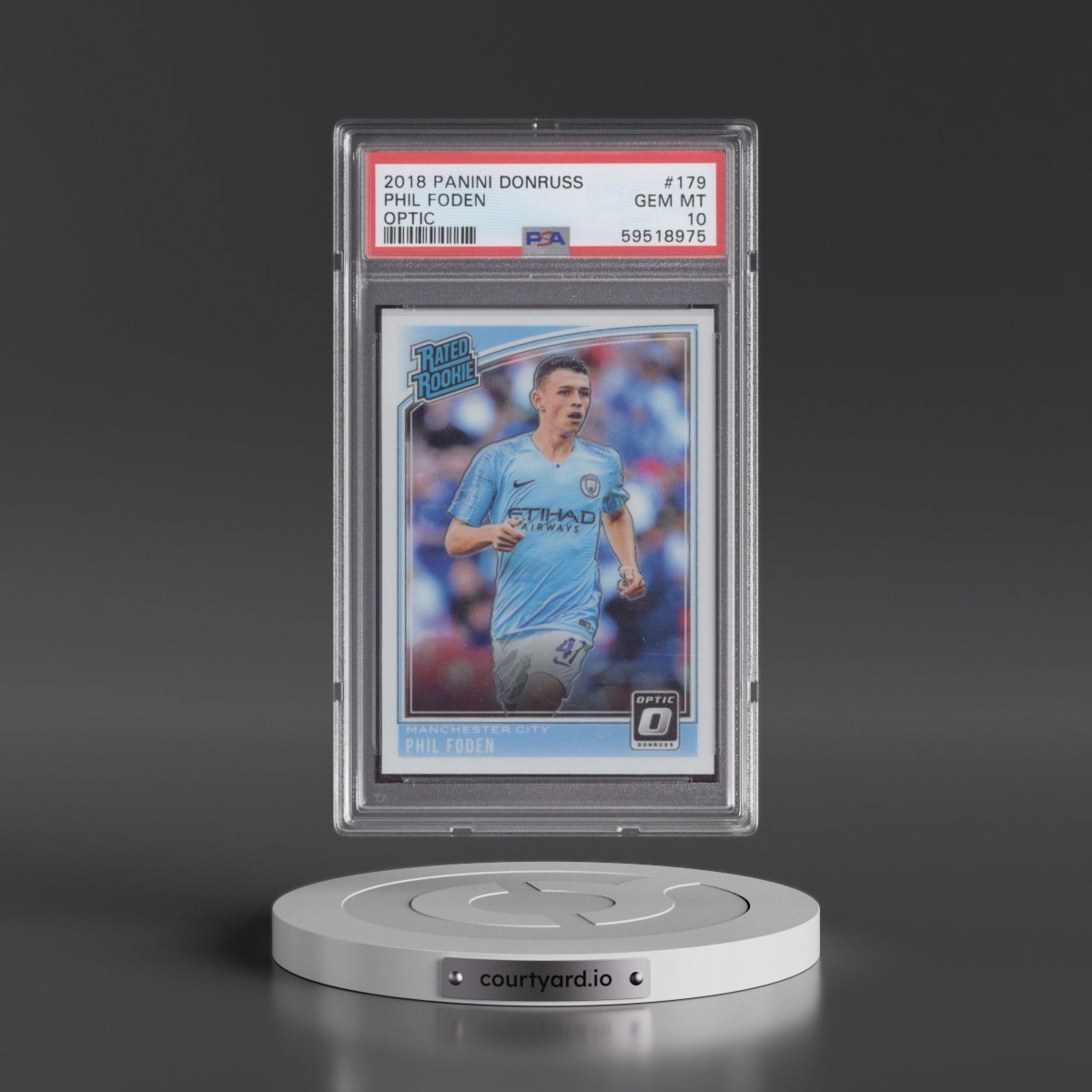 2018 Panini Donruss #179 Phil Foden - Optic (PSA 10 GEM MINT)