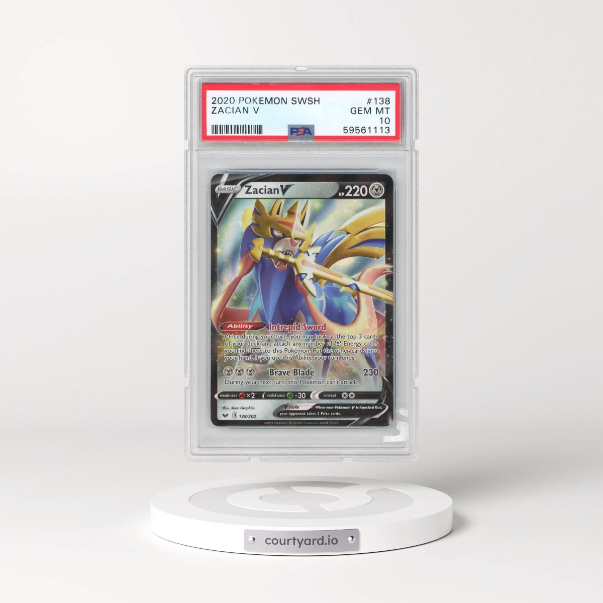 2020 Pokémon Sword & Shield #138 Zacian V - Holo (PSA 10 GEM MINT)