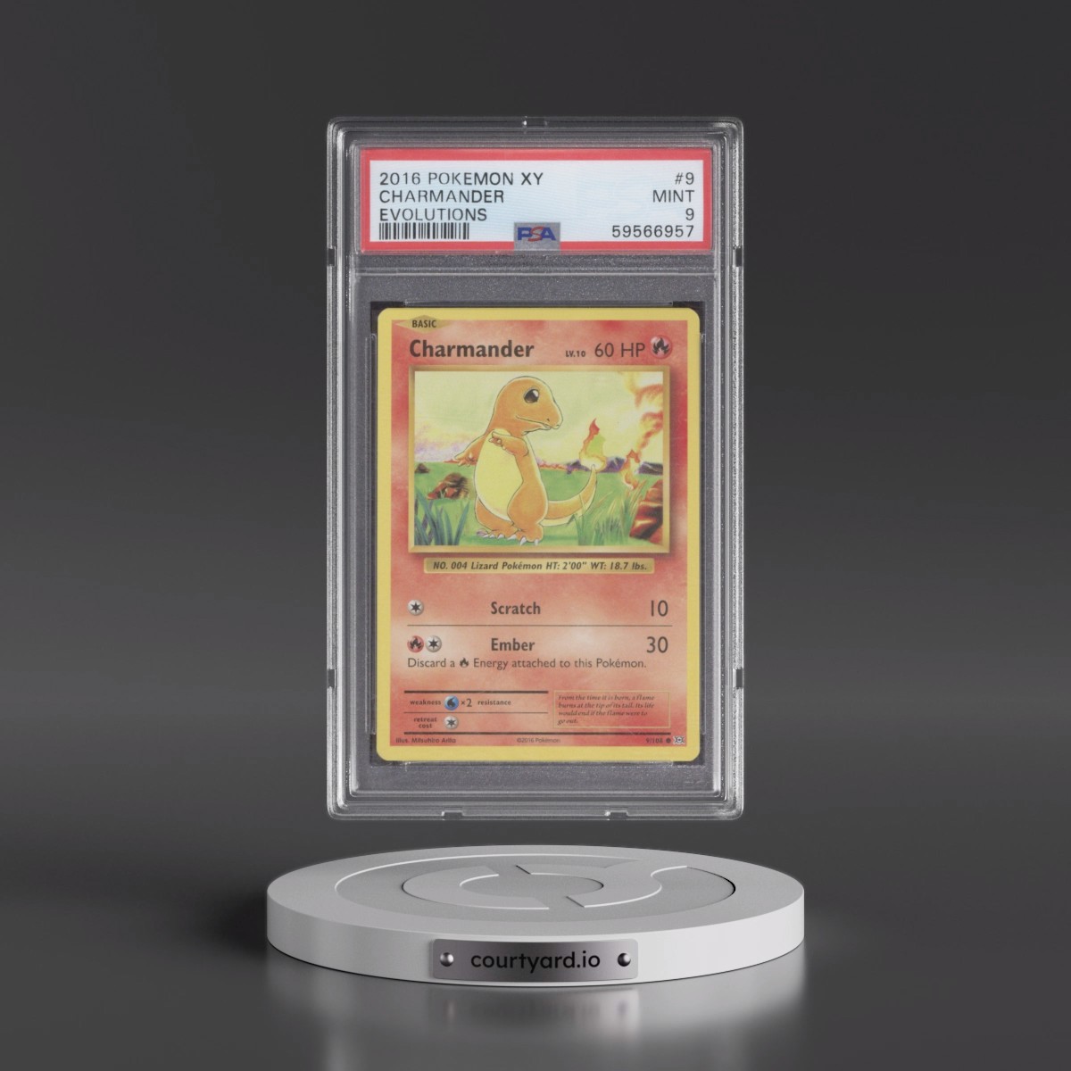 2016 Pokémon XY Evolutions #9 Charmander (PSA 9 MINT)