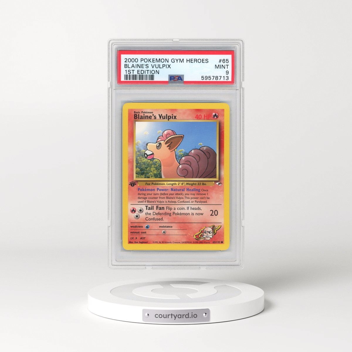 2000 Pokémon Gym Heroes #65 Blaine's Vulpix - 1st Edition (PSA 9 MINT)