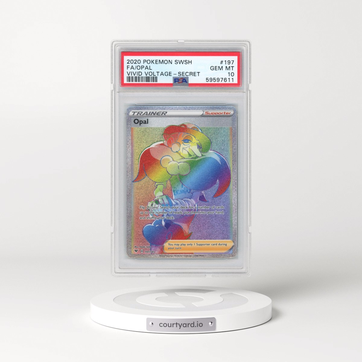 2020 Pokémon Sword & Shield Vivid Voltage #197 Opal - Full Art Secret (PSA 10 GEM MINT)