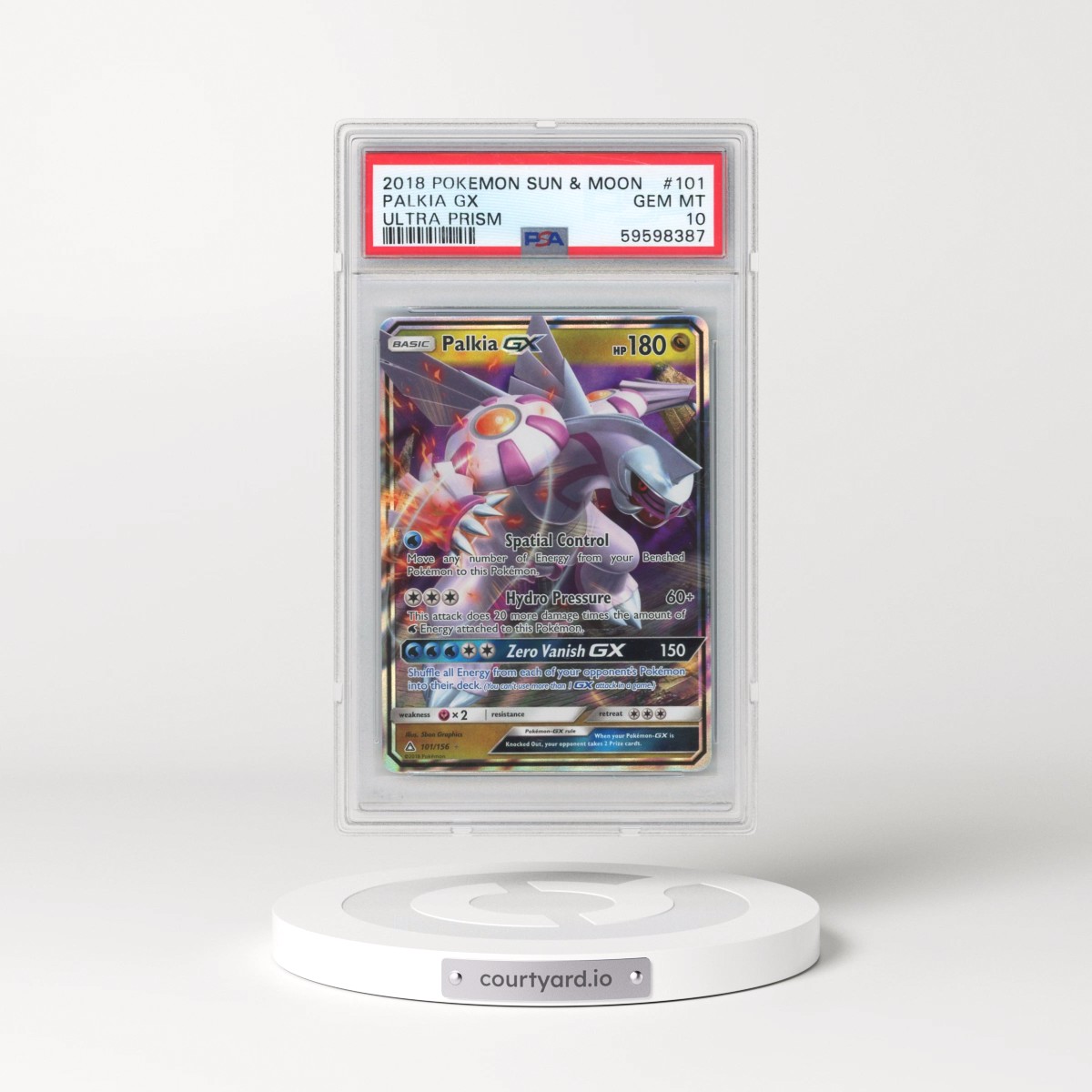 2018 Pokémon Sun & Moon Ultra Prism #101 Palkia GX - Holo (PSA 10 GEM MINT)