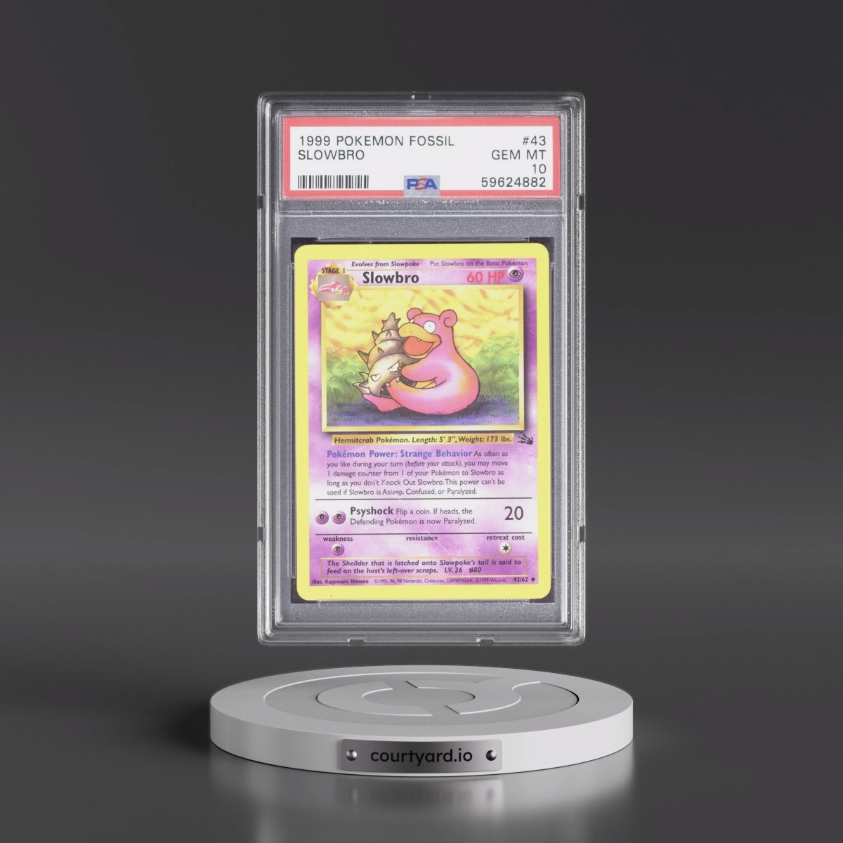 1999 Pokémon Fossil #43 Slowbro (PSA 10 GEM MINT)