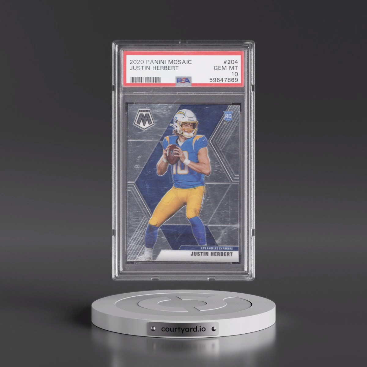 2020 Panini Mosaic #204 Justin Herbert (PSA 10 GEM MINT)