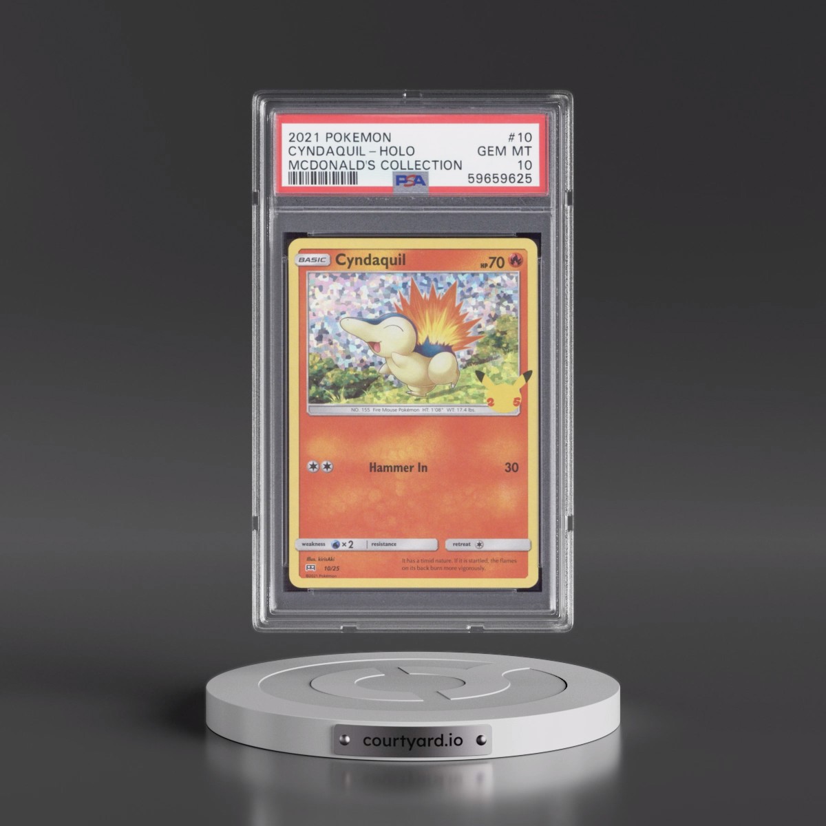2021 Pokémon Mcdonald's Collection #10 Cyndaquil - Holo (PSA 10 GEM MINT)