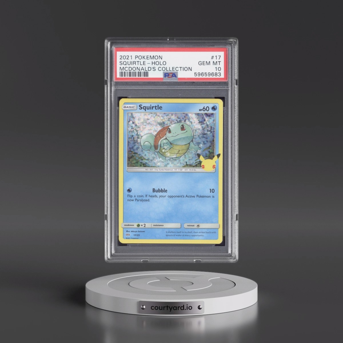 2021 Pokémon Mcdonald's Collection #17 Squirtle - Holo (PSA 10 GEM MINT)