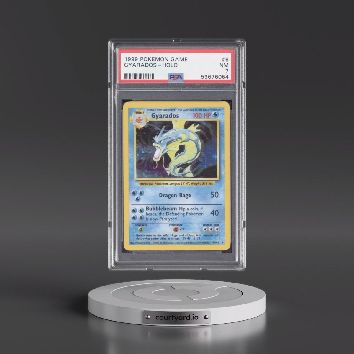 1999 Pokémon Game #6 Gyarados - Holo (PSA 7 NM)